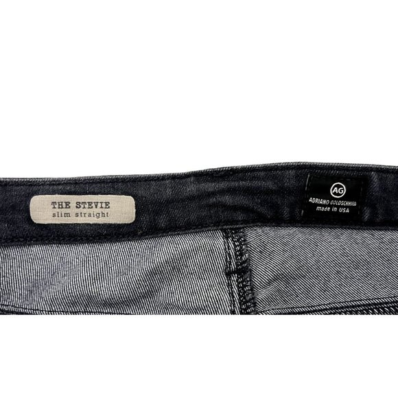 Adriano Goldschmied Jeans Women's 29 The Stevie Slim Straight Black Denim - Picture 6 of 7